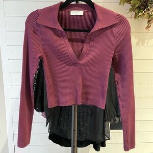 SOLD ON DEPOP Aritzia Babaton Sculpt Knit Polo Longsleeve